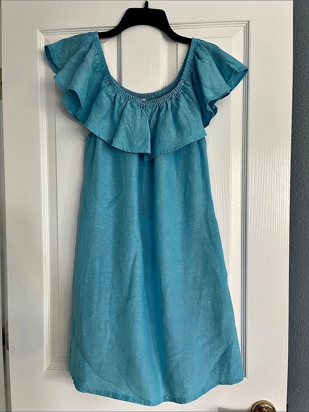 Tommy Bahama St. Lucia Off-The-Shoulder Coverup Dress Ruffle Mini Dress in Blue